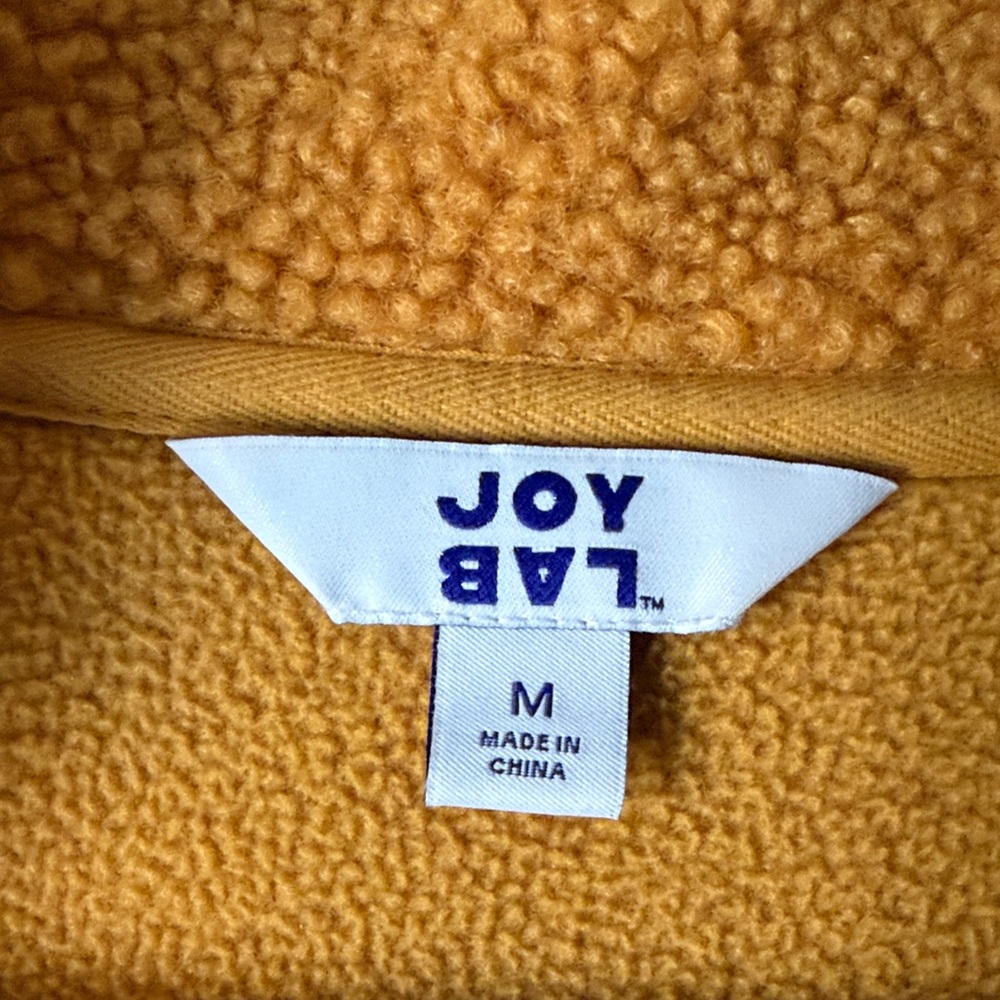 Joy Lab Women’s cropped mustard yellow and black Fleece half zip - Picture 3 of 6